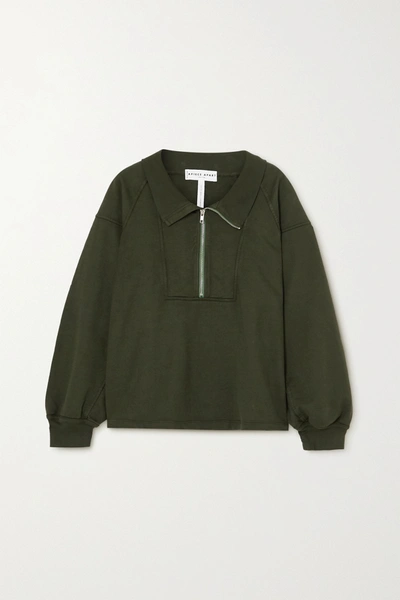 Shop Apiece Apart Jag Organic Cotton-jersey Sweatshirt In Army Green