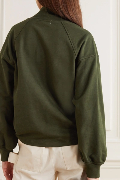 Shop Apiece Apart Jag Organic Cotton-jersey Sweatshirt In Army Green