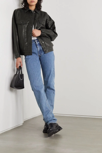 J Brand Women's Drew Oversized Leather Jacket In Black