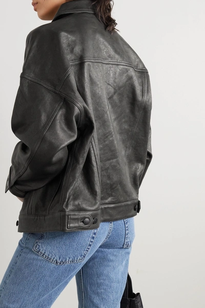 J Brand Women's Drew Oversized Leather Jacket In Black