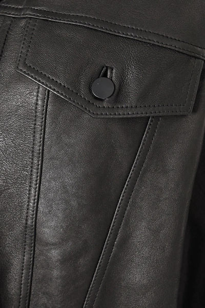 Shop J Brand Drew Oversized Leather Jacket In Black