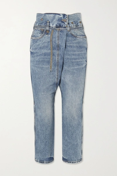 R13 Staley Crossover Cotton Denim Jeans In Benji Blue ModeSens