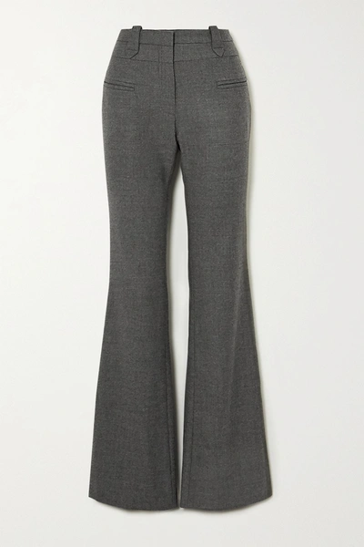 Shop Altuzarra Serge Mélange Wool-blend Bootcut Pants In Dark Gray