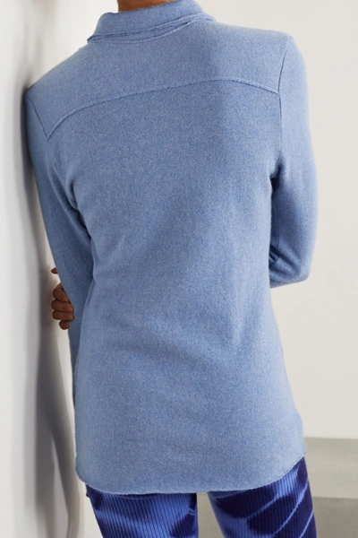 Shop The Elder Statesman Tranquility Cashmere Shirt In Blue
