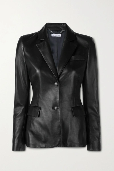 Shop Altuzarra Egan Leather Blazer In Black