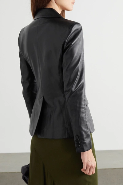 Shop Altuzarra Egan Leather Blazer In Black