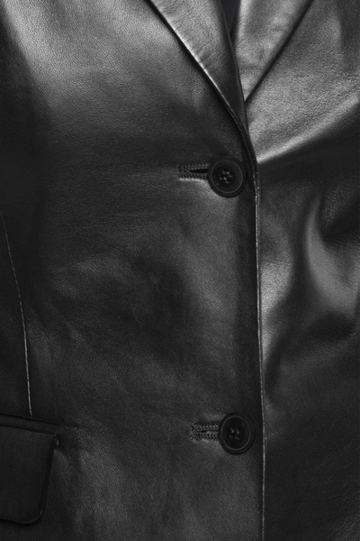 Shop Altuzarra Egan Leather Blazer In Black