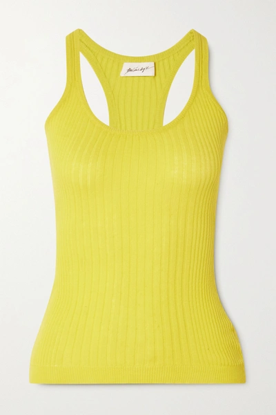 Shop The Line By K Edie Ribbed Cotton Tank In Yellow