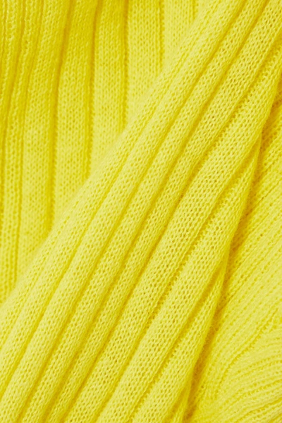 Shop The Line By K Edie Ribbed Cotton Tank In Yellow