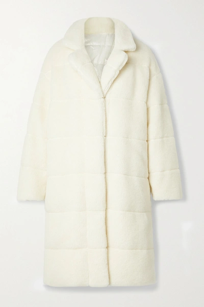 Shop Moncler Bagaud Reversible Quilted Faux Shearling And Shell Down Coat In Ivory