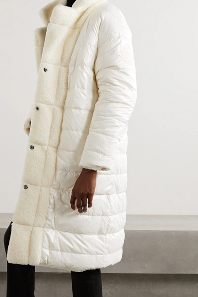 Shop Moncler Bagaud Reversible Quilted Faux Shearling And Shell Down Coat In Ivory