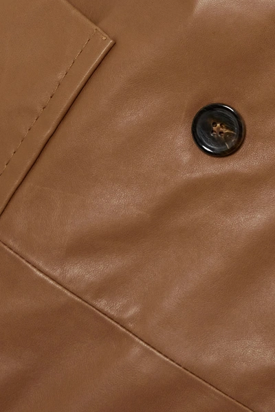 Shop Max Mara Belted Leather Jacket In Camel