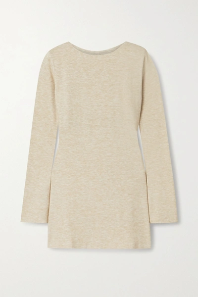 Shop Aaizél + Net Sustain Mélange Knitted Tunic In Sand