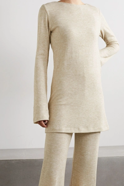 Shop Aaizél + Net Sustain Mélange Knitted Tunic In Sand