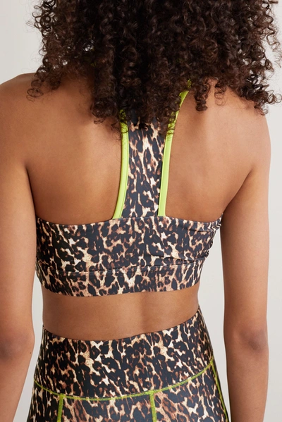 Shop All Access Front Row Leopard-print Stretch Sports Bra In Leopard Print