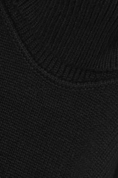 Shop Saint Laurent Cashmere Turtleneck Mini Dress In Black