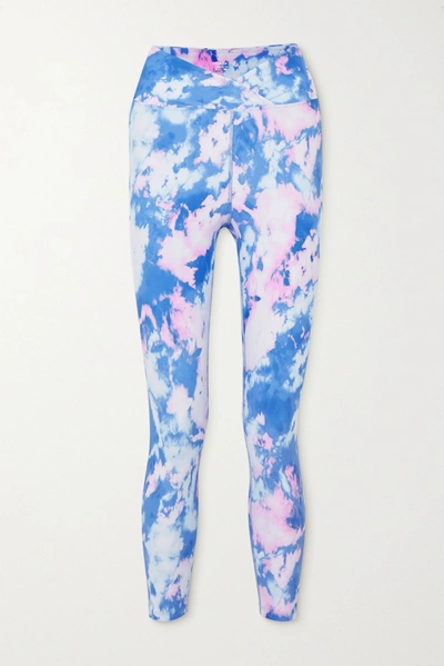 Shop Year Of Ours Veronica Tie-dyed Stretch Leggings In Blue