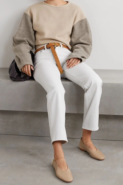 Shop Aaizél + Net Sustain Two-tone Wool Sweater In Beige