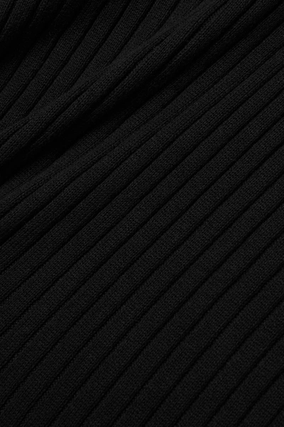 Shop Anna Quan Sasha Open-back Ribbed Cotton Maxi Dress In Black