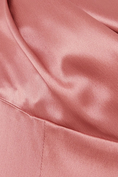 Shop Dolce & Gabbana Draped Silk-satin Gown In Pink