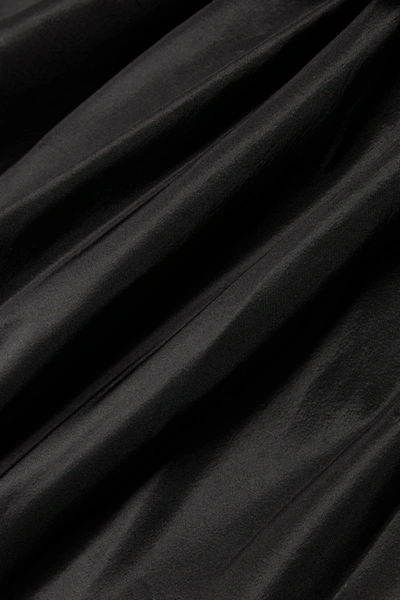 Shop Marchesa Strapless Appliquéd Silk-taffeta And Dégradé Tulle Gown In Black