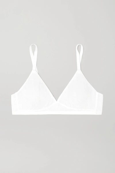 Shop The Great Eros Canova Stretch-tulle Soft-cup Bra In White