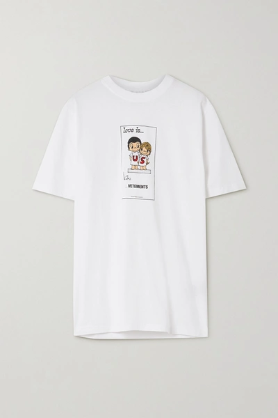 Shop Vetements Printed Cotton-jersey T-shirt In White