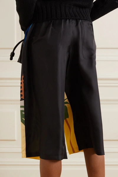 Shop Loewe + Ken Price La Series Printed Silk-twill Shorts In Black