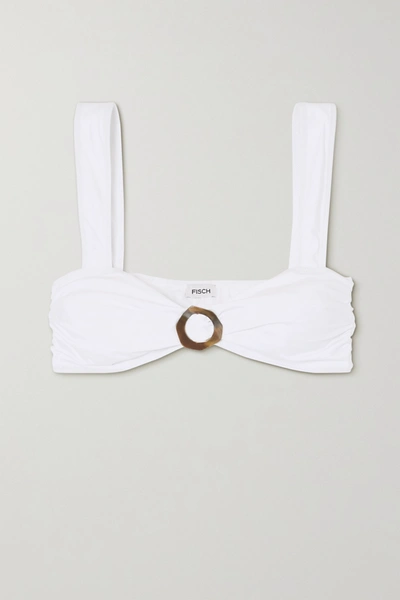 Shop Fisch + Net Sustain Papillon Embellished Bikini Top In White