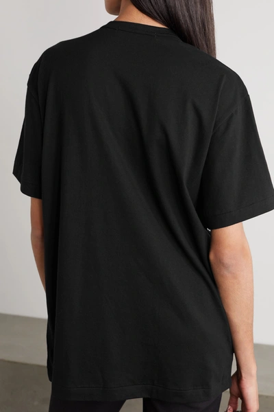 Shop Comme Des Garçons Comme Des Garçons Ruffled Cotton-jersey T-shirt In Black