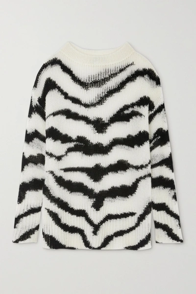 Shop Stella Mccartney Intarsia Wool-blend Sweater In White