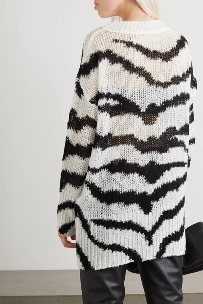 Shop Stella Mccartney Intarsia Wool-blend Sweater In White