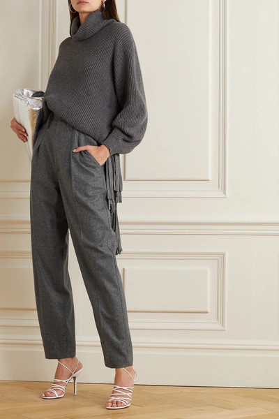 Shop Isabel Marant Racomisl Pleated Wool Tapered Pants In Anthracite