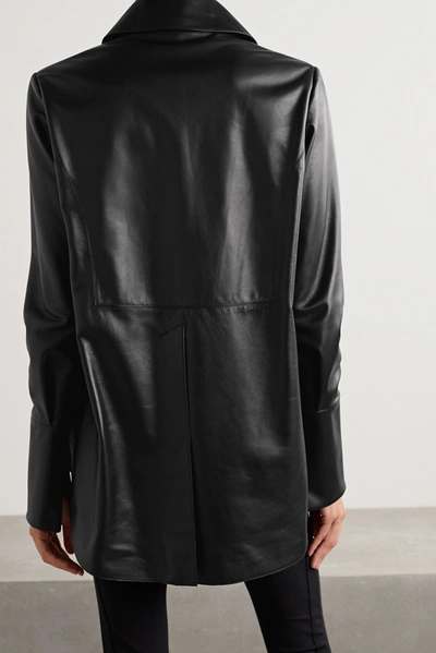 Shop 16arlington Seymour Leather Shirt In Black