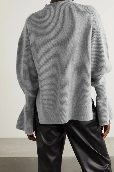 Shop Alexander Wang Ribbed Wool-blend Sweater In Gray