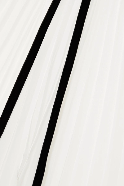 Shop Philosophy Di Lorenzo Serafini Tie-detailed Pleated Chiffon Blouse In White