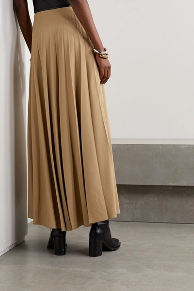 Shop Peter Do Pleated Crepe Skirt In Sand