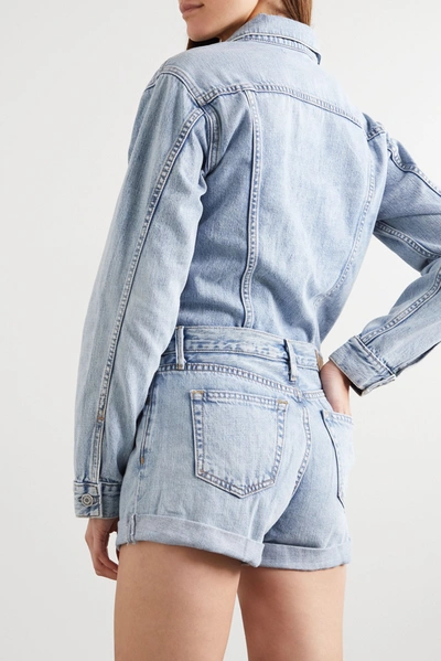 Shop Grlfrnd Renata Denim Playsuit In Mid Denim