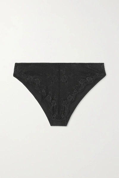 Shop Stella Mccartney Lace And Satin Briefs In Black