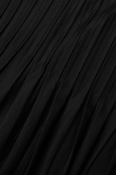 Shop A.l.c . X Petra Flannery Esdell Pleated Cotton-blend Poplin Maxi Dress In Black