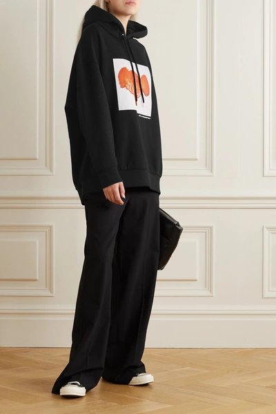 Shop Stella Mccartney + Net Sustain Printed Organic Cotton-jersey Hoodie In Black