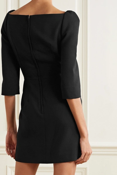 Shop Dolce & Gabbana Wool-blend Crepe Mini Dress In Black