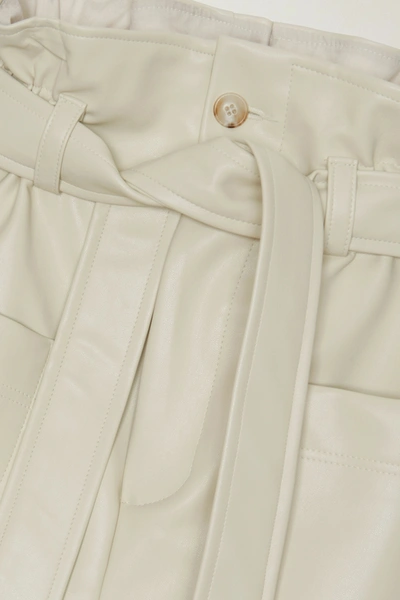 Shop The Frankie Shop Alex Belted Faux Leather Shorts In White