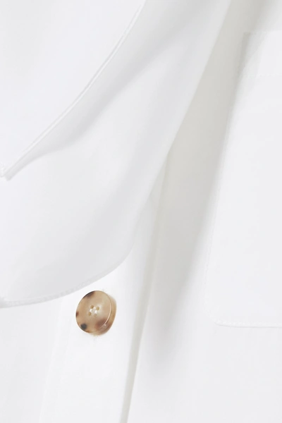 Shop Chloé Tie-detailed Cotton-poplin Blouse In White