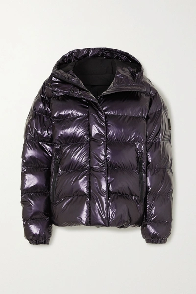 Shop Bogner Fire+ice Ranja Oversized Cropped Hooded Metallic Quilted Ski Jacket In Purple