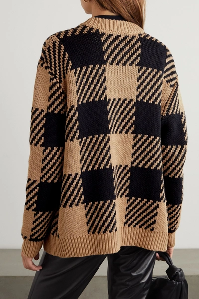 MOTHER OF PEARL Blake oversized checked organic cotton and wool-blend cardigan 