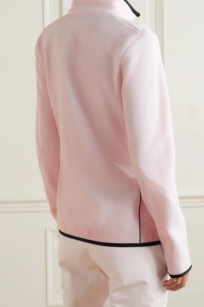 Shop Bogner Fire+ice Gilda Jersey-trimmed Fleece Jacket In Pastel Pink