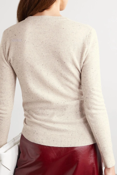 Shop Altuzarra Takara Gathered Button-embellished Cashmere Sweater In Ivory