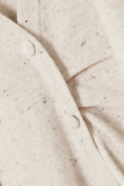 Shop Altuzarra Takara Gathered Button-embellished Cashmere Sweater In Ivory
