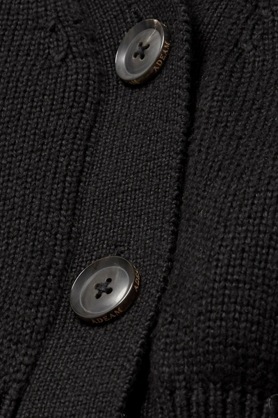 Shop Adeam Tie-detailed Cotton-blend Cardigan In Black